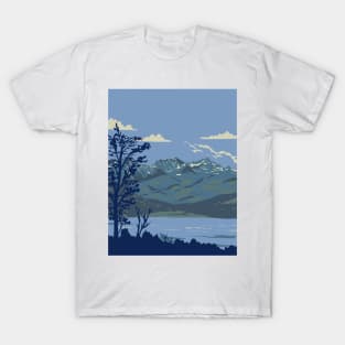 Tierra del Fuego National Park with Fagnano Lake Argentina WPA Art Deco Poster T-Shirt